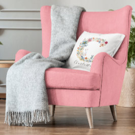 Gepersonaliseerde naam & bloemenmonogram 'C' Kussen