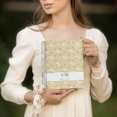 Gepersonaliseerde naam bloemenpatroon monogram ele notitieboek
