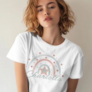 Gepersonaliseerde naam Boho Rainbow T-shirt