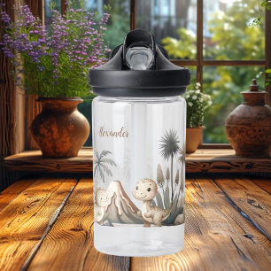 Gepersonaliseerde naam Boho Schattigee dinosaurus Waterfles