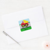 Gepersonaliseerde naam Boys Kinder constructie Dum Vierkante Sticker (Envelop)