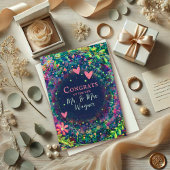 Gepersonaliseerde naam Bruiloft Modern Paarse Eleg Kaart