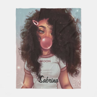 Gepersonaliseerde Naam Bubble Zwart Meisje Deken