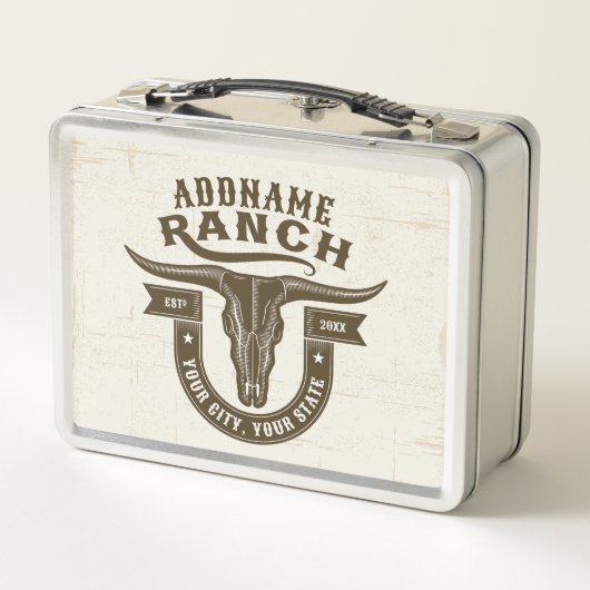 Gepersonaliseerde NAAM Bull Steer Skull Westerne R (Achterkant)