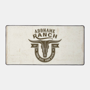 Gepersonaliseerde NAAM Bull Steer Skull Westerne R Bureaumat