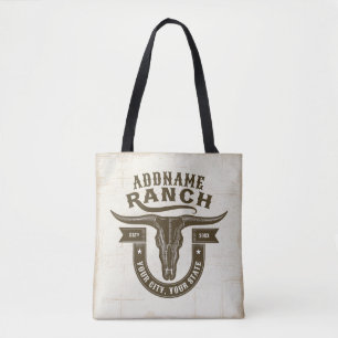 Gepersonaliseerde NAAM Bull Steer Skull Westerne R Draagtas