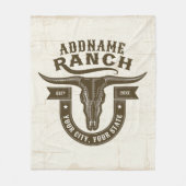 Gepersonaliseerde NAAM Bull Steer Skull Westerne R Fleece Deken (Voorkant)