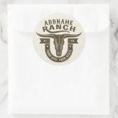 Gepersonaliseerde NAAM Bull Steer Skull Westerne R Ronde Sticker (Tas)