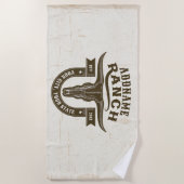Gepersonaliseerde NAAM Bull Steer Skull Westerne R Strandlaken (Voorkant)