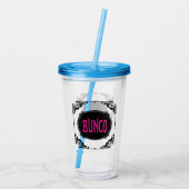 Gepersonaliseerde naam Bunco Player Elegant Acryl Drinkbeker (Achterkant)