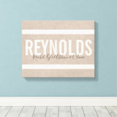 Gepersonaliseerde naam Burlap Canvas Afdruk (Insitu (Houten vloer))