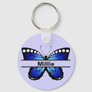 Gepersonaliseerde naam Butterfly Lavendar Sleutelh Sleutelhanger