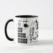 gepersonaliseerde naam caffeine collage zwart mok (Links)