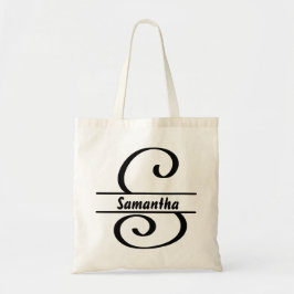 gepersonaliseerde naam canvas tas, aangepaste lett tote bag