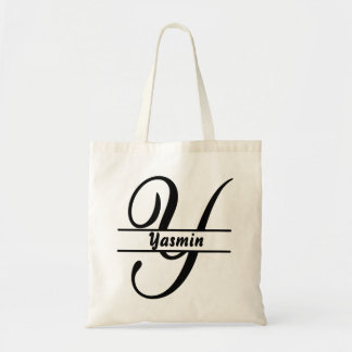 gepersonaliseerde naam canvas tas, aangepaste lett tote bag