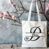 gepersonaliseerde naam canvas tas, aangepaste lett tote bag