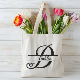 gepersonaliseerde naam canvas tas, aangepaste lett tote bag
