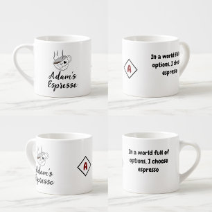 Gepersonaliseerde naam citaat, kleine koffie espre espresso kop