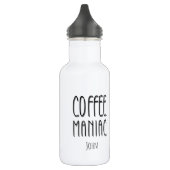 Gepersonaliseerde naam Coffee Maniac - Grappig Waterfles (Links)