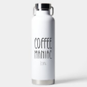 Gepersonaliseerde naam Coffee Maniac - Grappig Waterfles (Voorkant)