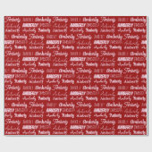 Gepersonaliseerde naam Collage Red Typografie Kers Cadeaupapier (Vlak)