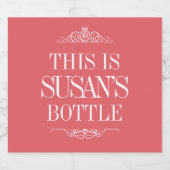 Gepersonaliseerde naam | Creëer Uw eigen dranklabe Likeurfles Etiket (Enkel label)