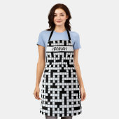 Gepersonaliseerde naam Crossword Puzzle Pattern Sc Schort (Gedragen)