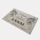 Gepersonaliseerde naam Custom Lanai tropische palm Deurmat (Schuin)