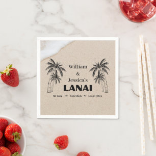 Gepersonaliseerde naam Custom Lanai tropische palm Servet