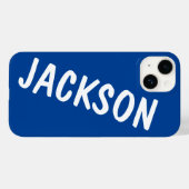 Gepersonaliseerde naam Custom Name Blue Verjaardag Case-Mate iPhone Case (Achterkant (horizontaal))