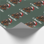Gepersonaliseerde naam Custom Rottweiler Dog Chris Cadeaupapier (Hoek)