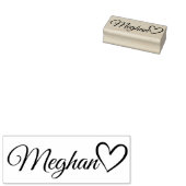 Gepersonaliseerde naam Cute Calligraphy Heart Text Rubberstempel (Gestempeld)