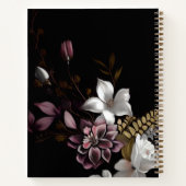 Gepersonaliseerde naam Dark en Moody Floral Notitieboek (Achterkant)