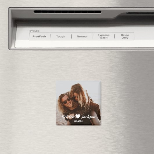 Gepersonaliseerde naam & datum Eenvoudige magneet (Insitu (Vaatwasser))