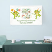 Gepersonaliseerde naam Datum Kikker Jongens Peuter Spandoek (Beurs)