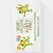 Gepersonaliseerde naam Datum Kikker Jongens Peuter Spandoek (Verticaal)