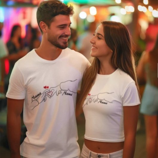 Gepersonaliseerde Naam & datum Ontwerp Custom Hand T-shirt