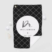Gepersonaliseerde naam Dr Minimalist Doctor Afstud Golfhanddoek (Insitu)