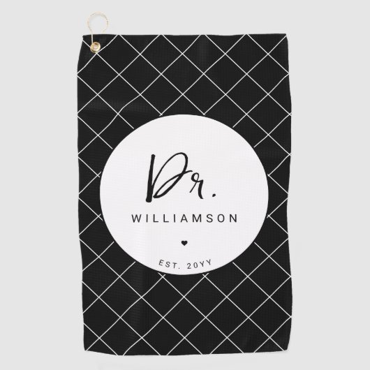 Gepersonaliseerde naam Dr Minimalist Doctor Afstud Golfhanddoek (Voorkant)