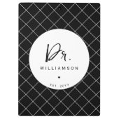 Gepersonaliseerde naam Dr Minimalist Doctor Afstud Klembord (Achterkant)