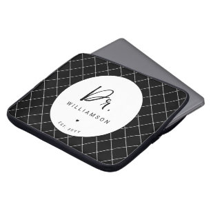Gepersonaliseerde naam Dr Minimalist Doctor Afstud Laptop Sleeve
