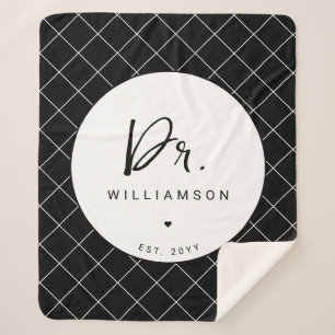 Gepersonaliseerde naam Dr Minimalist Doctor Afstud Sherpa Deken