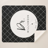 Gepersonaliseerde naam Dr Minimalist Doctor Afstud Sherpa Deken (Voorkant (horizontaal))