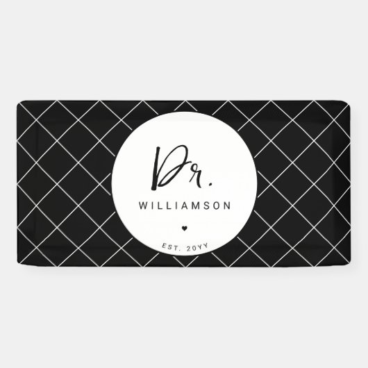 Gepersonaliseerde naam Dr Minimalist Doctor Afstud Spandoek (Horizontaal)