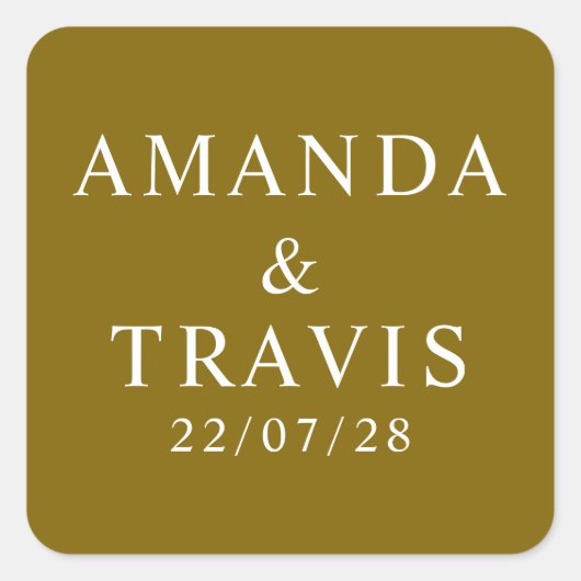 Gepersonaliseerde naam Eenvoudige moderne minimale Vierkante Sticker (Voorkant)