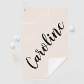 Gepersonaliseerde naam Elegant Cream Minimalist Sc Golfhanddoek (Insitu)