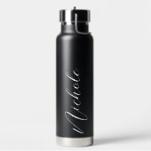 Gepersonaliseerde naam Elegant Script Typografie M Waterfles (Links)