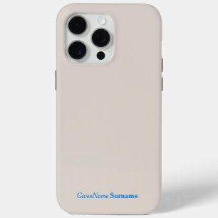 Gepersonaliseerde naam Elegant Simple Quill Grijs iPhone 15 Pro Max Hoesje