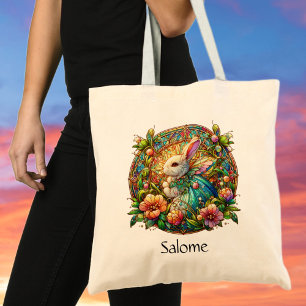 Gepersonaliseerde naam Elegante Prinses Paashaas Tote Bag