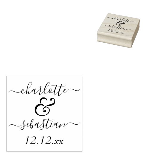 Gepersonaliseerde naam en datum Bruiloft op maat g Rubberstempel (Gestempeld)